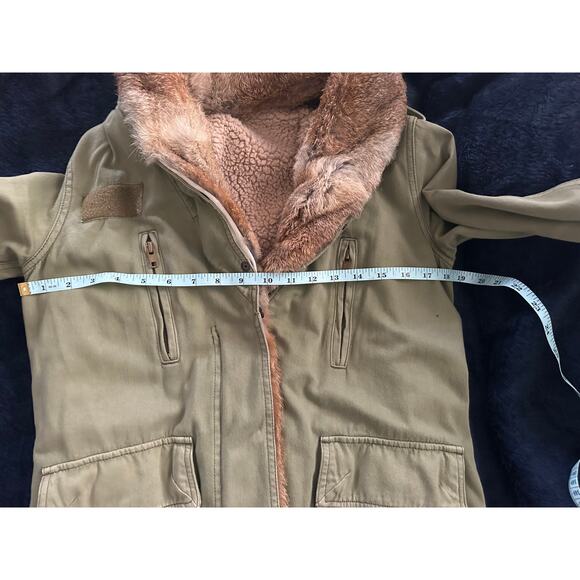 VINTAGE JAPANESE ARMY UTILITY JACKET FUR & SHEARLING LINED, HOODED S - Picture 8 of 12